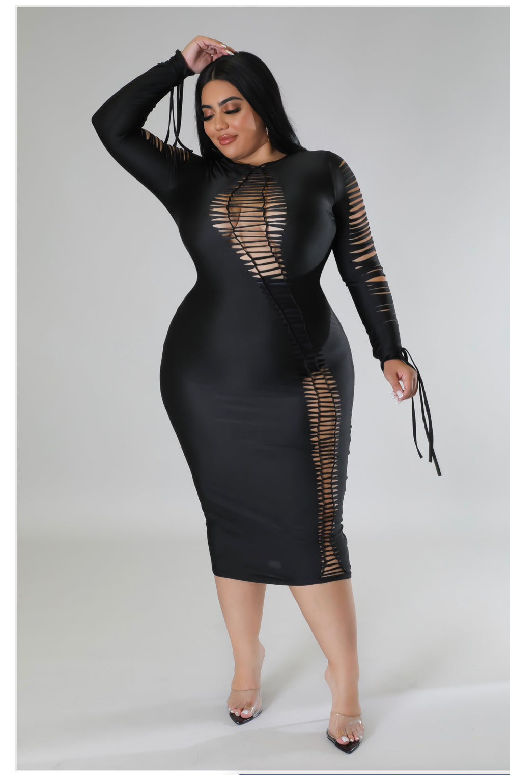 Black Nothing But Sexy Peek-A-Boo Dress