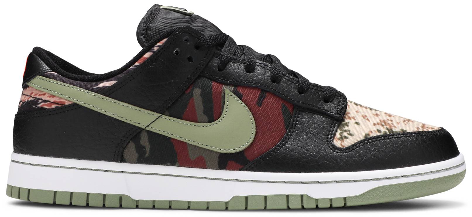 nike dunk low se black multi camo