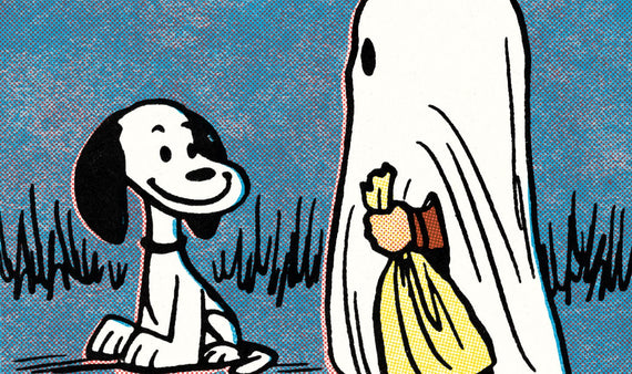 Peanuts Snoopy and Ghost Poster