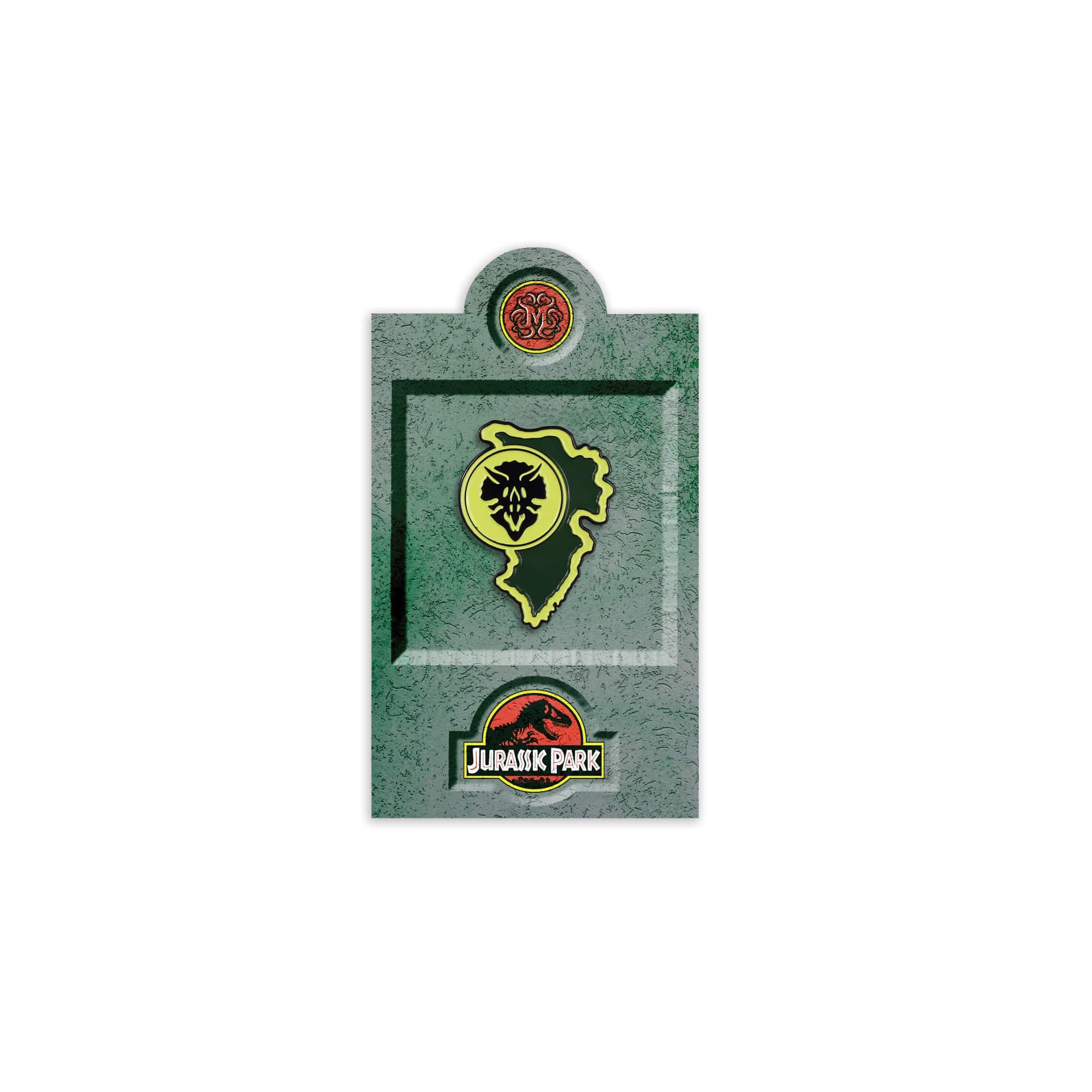 Jurassic Park Triceratops Paddock Sign Enamel Pin Mondo 