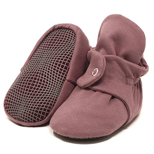 House Slippers for Baby Boys Girls Toddlers Stay On Baby Shoes Organic Cotton Baby Booties Non Skid Soft Sole