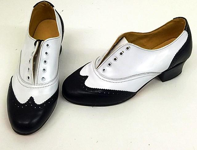 ladies black and white brogues