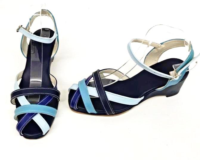 blue jean wedge sandals