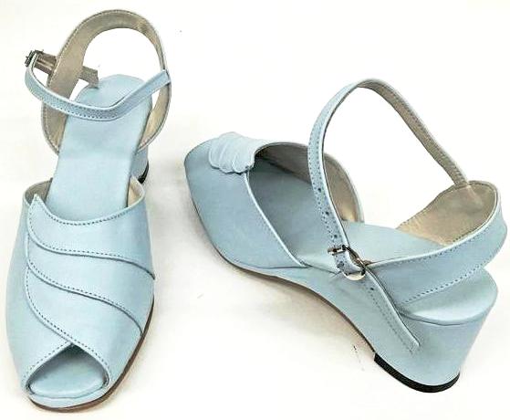 baby blue wedge sandals