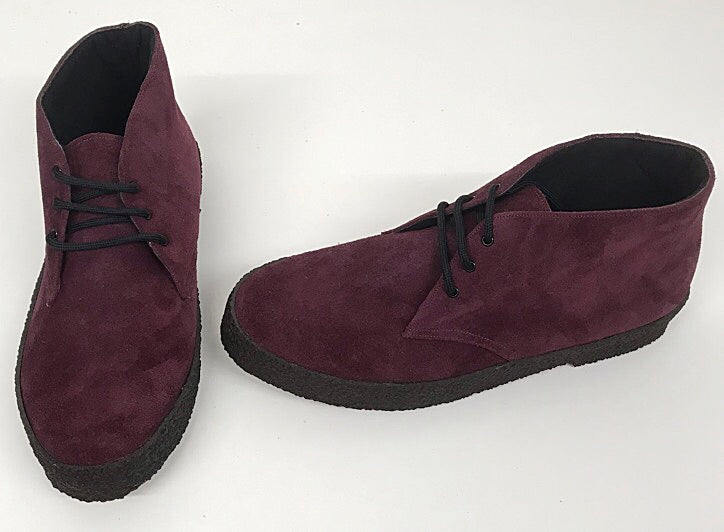 Chukka Boots Burgundy Suede IN STOCK 