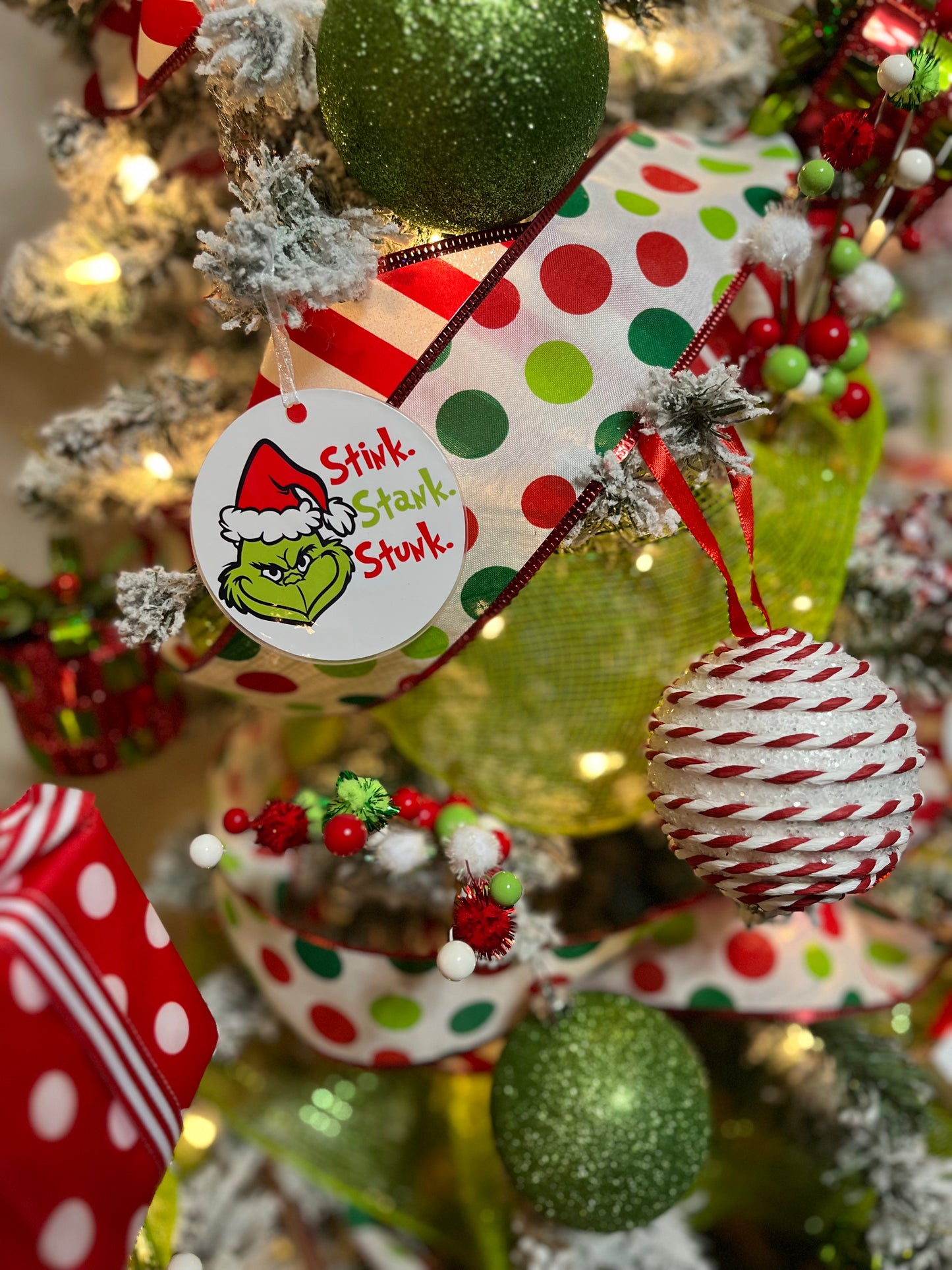 Grinch themed Christmas Ornaments