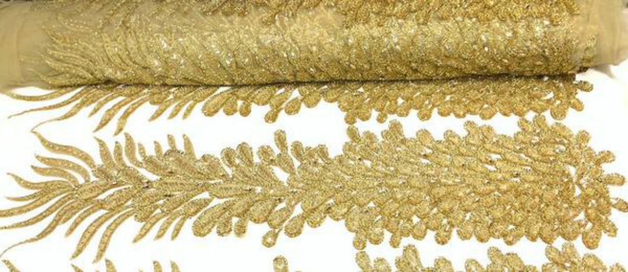 beaded bridal lace fabric