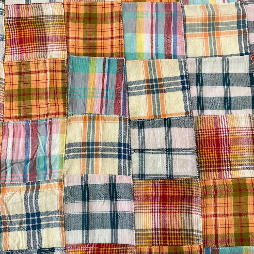 oase geluid Geestelijk Daisy Patchwork Nantucket Madras Plaid Fabric 100% Cotton 45" Wide