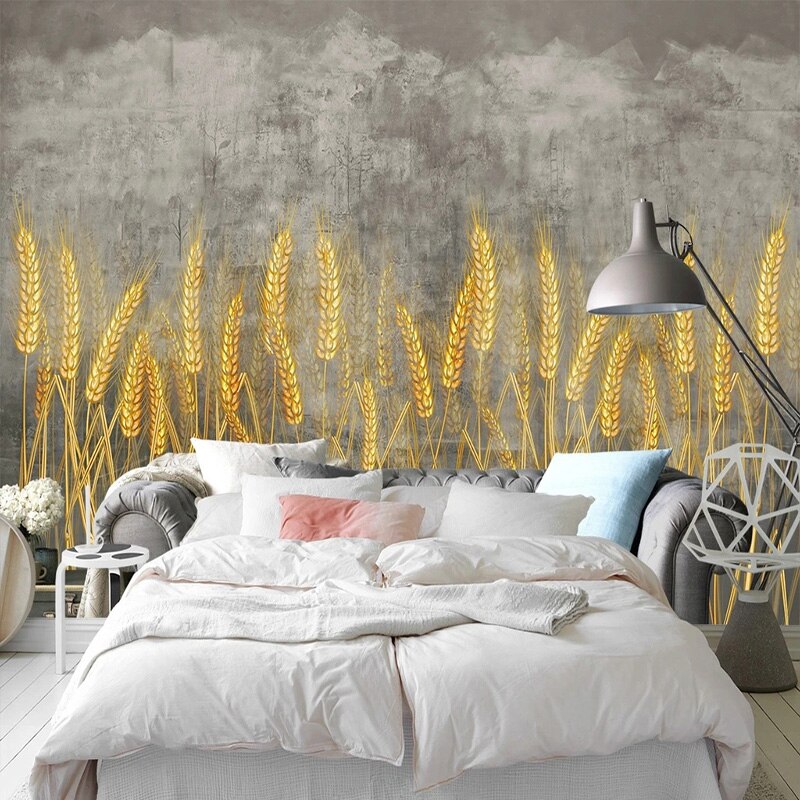 Golden Wheat Field Themed Background Wallpaper Murals for Bedroom, Living  room or Office £ Free Delivery