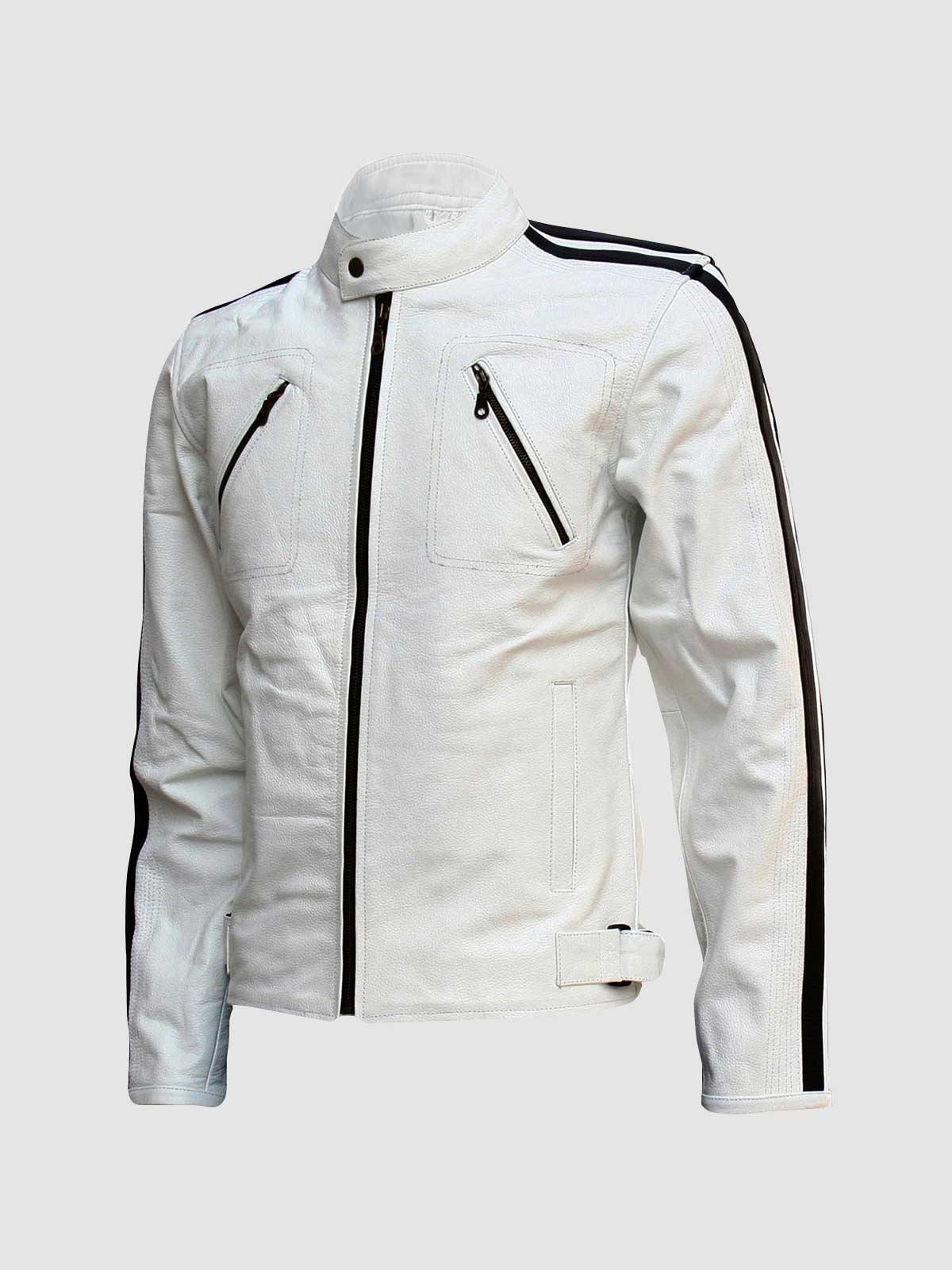 raket Ja Vermelding Men's Off White Leather Jacket | Leather Jacket Master