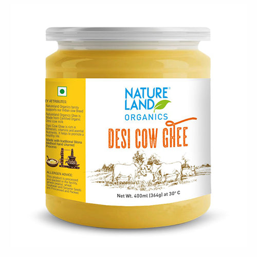   Buy Organic Premium Cow Desi Ghee Online (400 ml) - NatureLand Organics        – Natureland Organics  