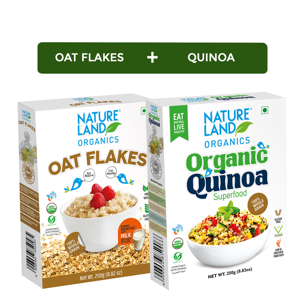   Organic Oat Flakes 250 Gm+Organic Quinoa 250 Gm        – Natureland Organics  
