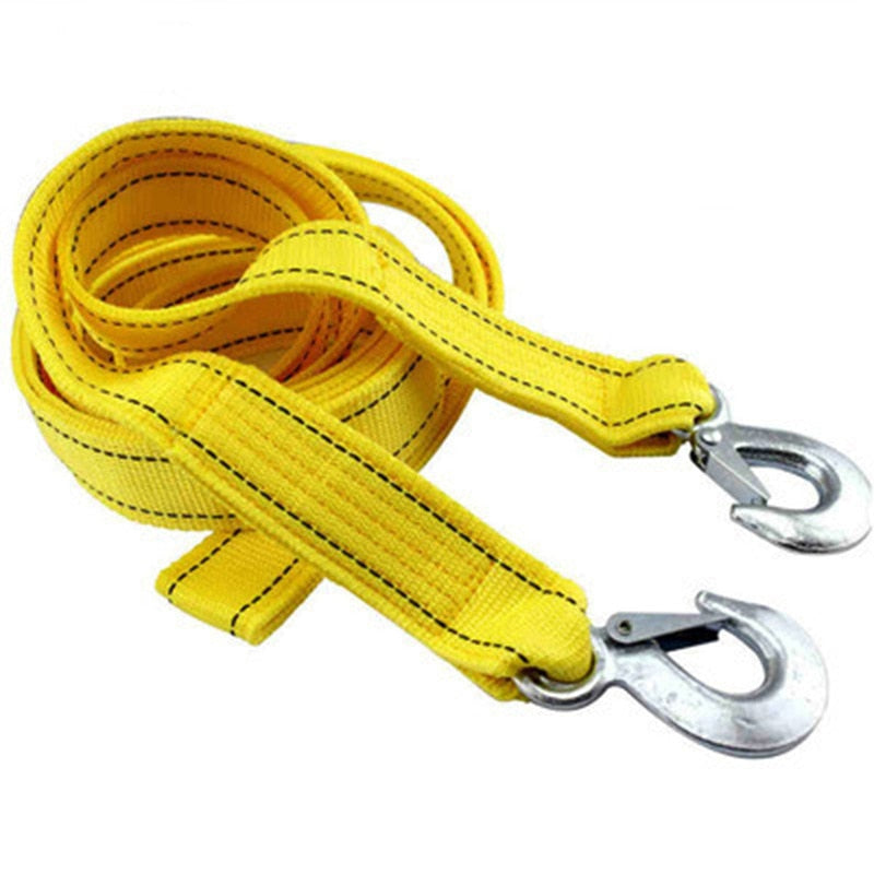 4m Heavy Duty Car Tow 5 Ton Cable Towing Pull Rope Strap Hooks Van Road Recovery
