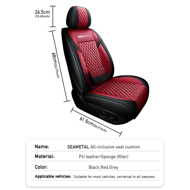 For Suzuki Black Fabric Breathable Luxury Front & Rear Car Seat Covers 