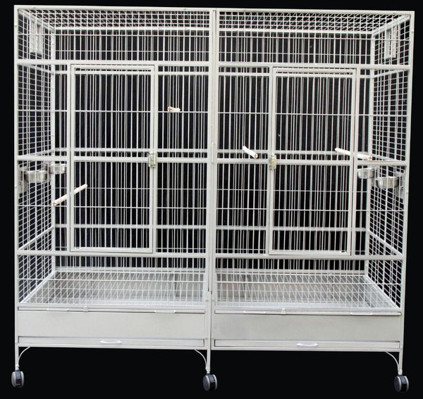 Large Double Macaw Parrot Cockatoo Bird Breeder Pet Cage w/ Divider