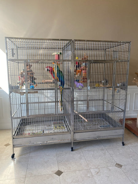 Xl Sus304 Stainless Steel Double Macaw Parrot Cockatoo Bird Breeder Pe Sdi Factory Direct 