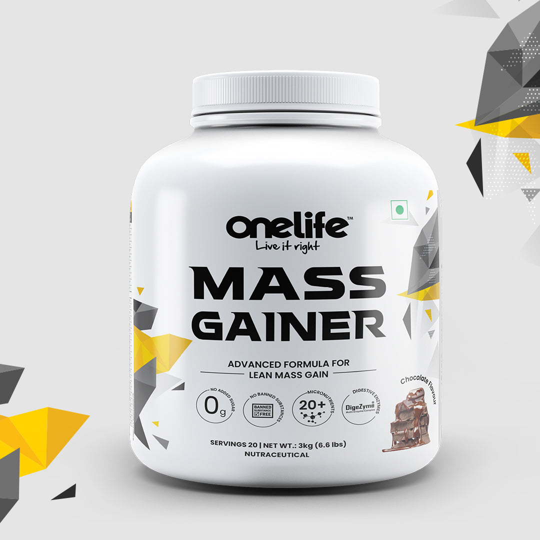 Onelife Mass Gainer For Lean Mass & Muscle Gain with 20+ Micronutrient