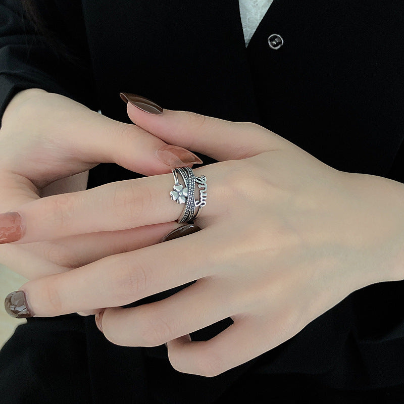 Sterling Silver Four-Leaf Clover Ring