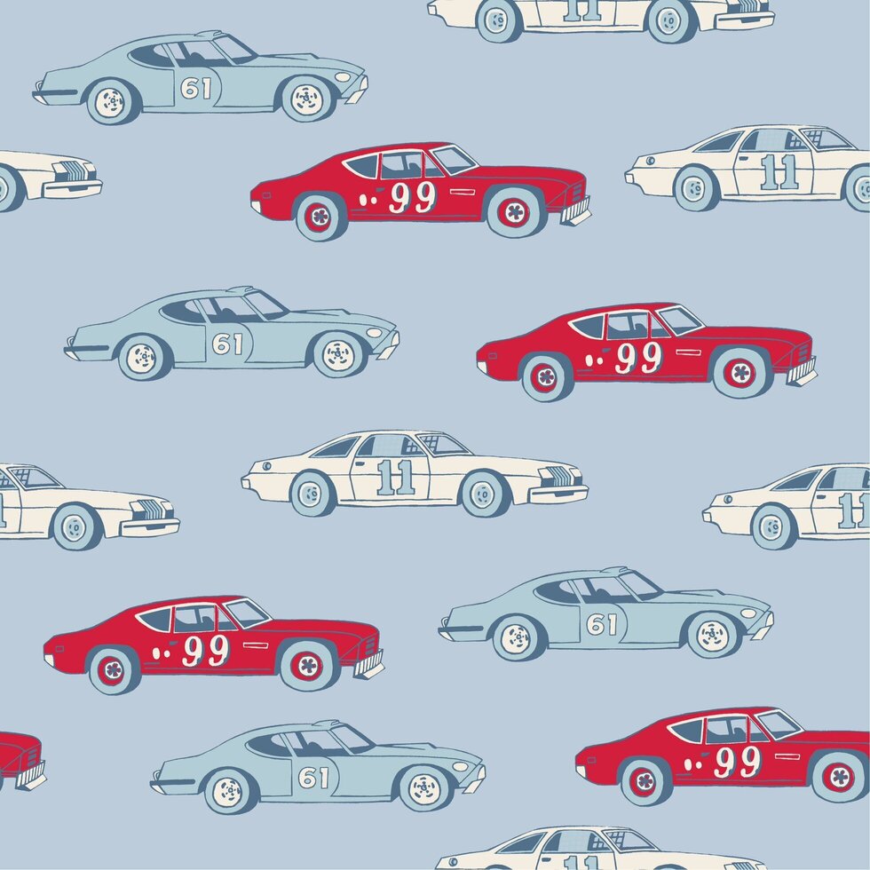 Stock Cars Blue Short Sleeve Pajamas