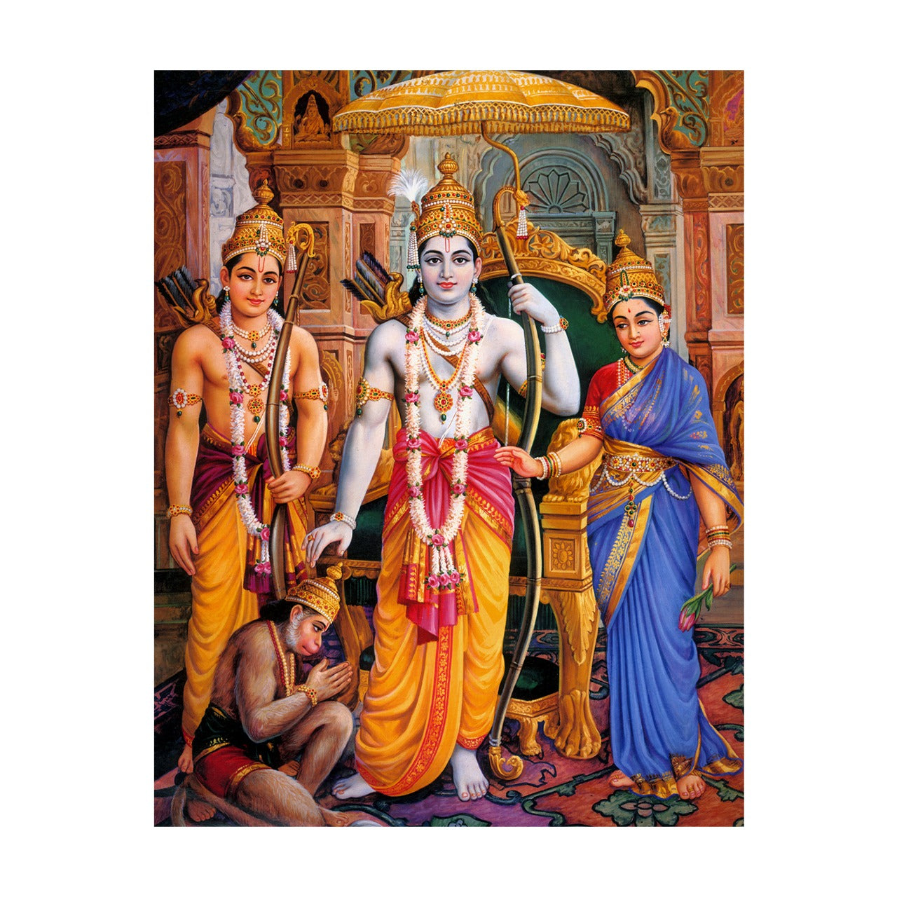 Lord Ram, Sita, Laxman, Hanuman Wall Painting – GLIMPRINT ART & FRAMES