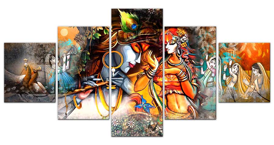 modern paintings of lord krishna and radha