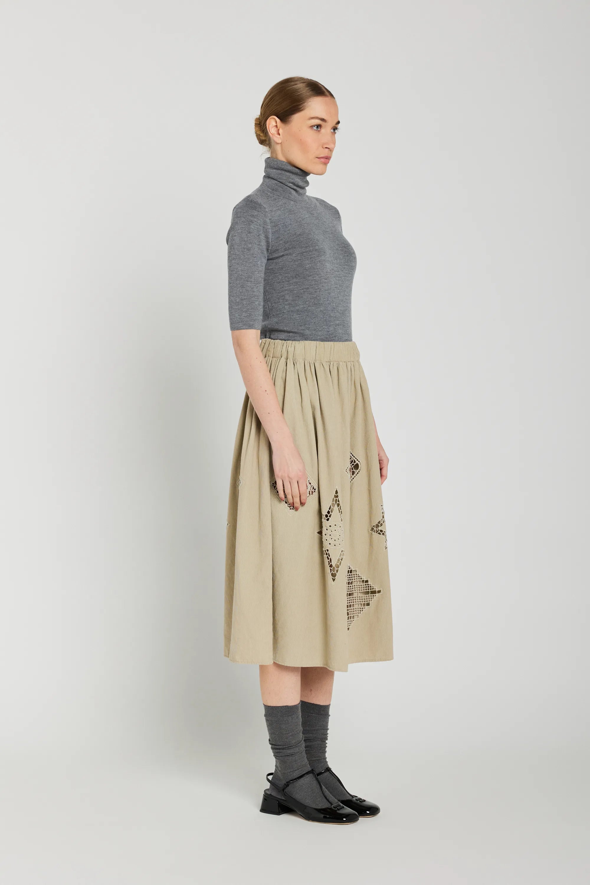 CIANA beige openwork skirt