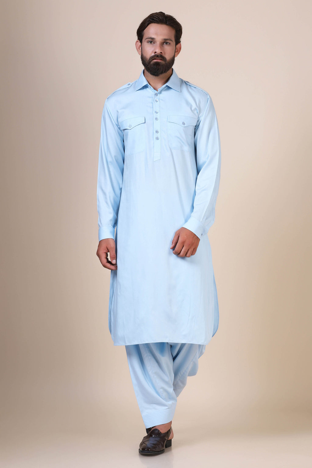 Light Blue Pathani Suit – Brahaan by Narains