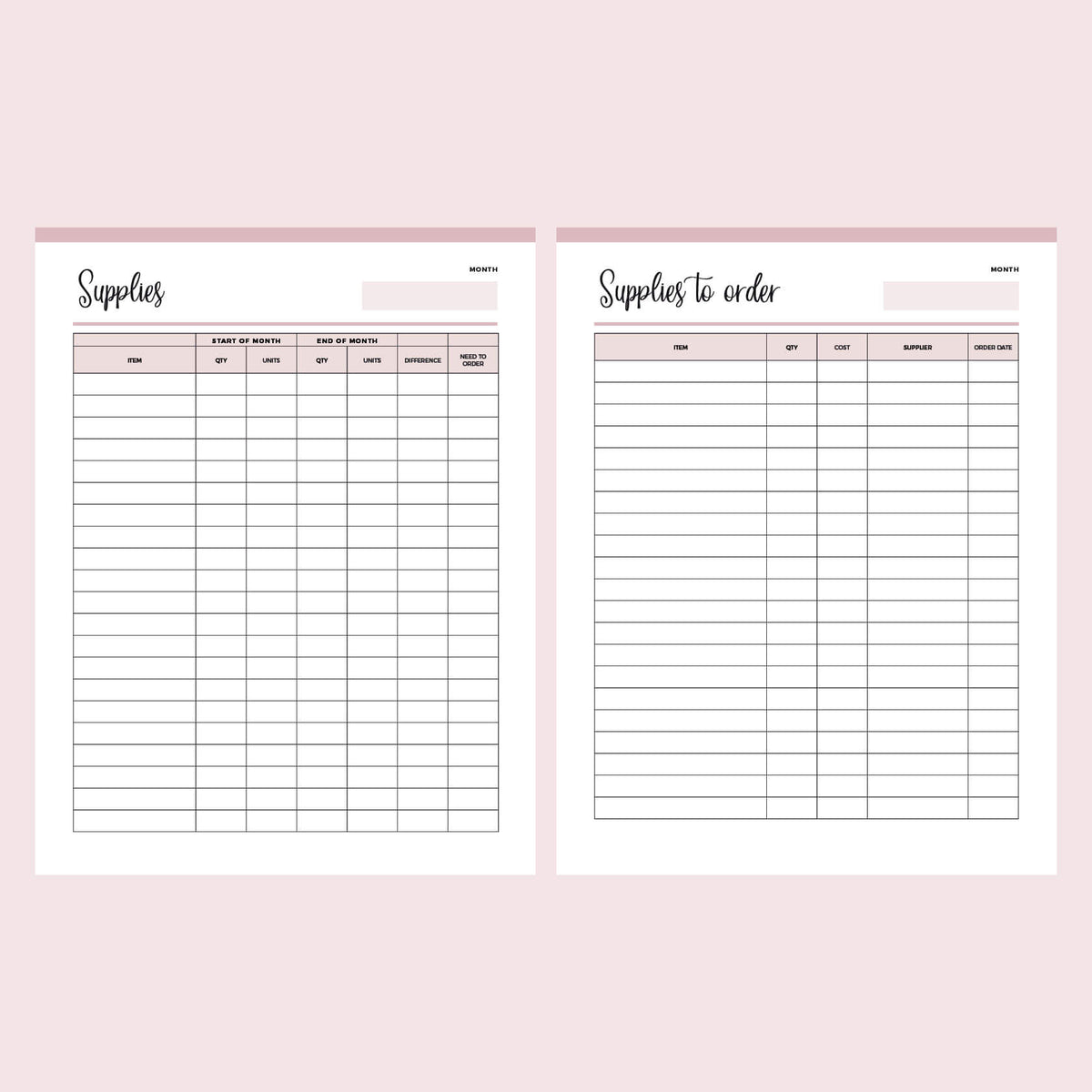 Printable Craft Supplies Inventory Sheet Plan Print Land