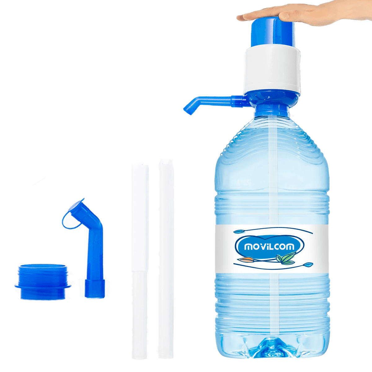 Dispensador de agua manual para garrafas PET incluye adaptador de 38 mm bomba compatible con botellas 5 Con certificado de calidad ISO 9001: 2000 6 GARANTIA AQUANOVA diámetro 48 mm 8 y 10 litros de 3 