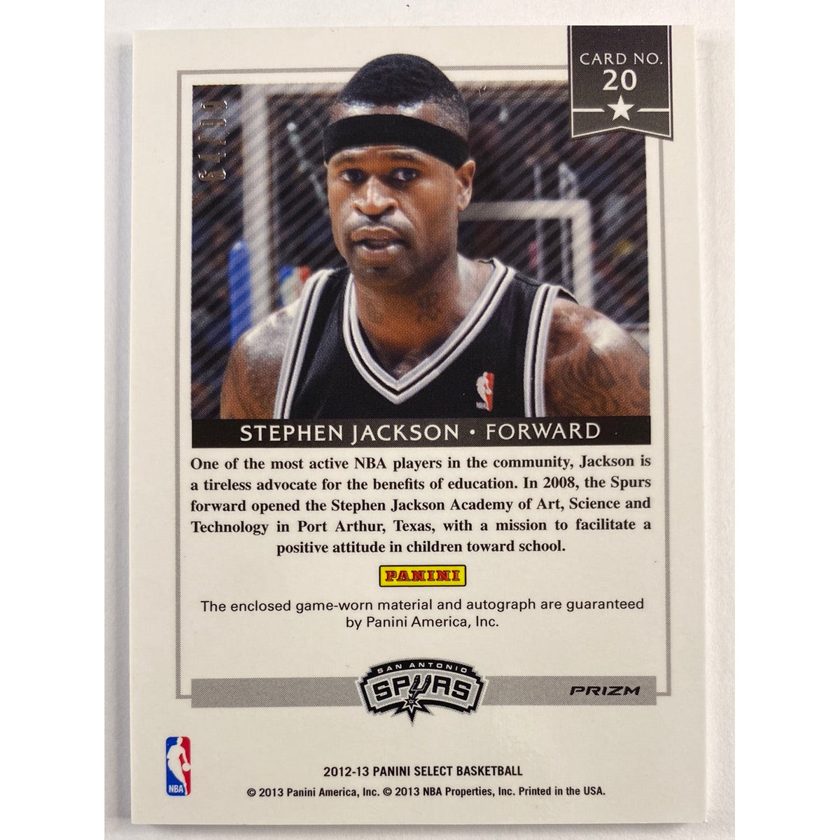 Stephen Jackson Game Issued Jersey NBA westernskips.com.au