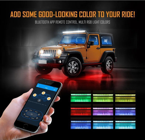 32" 5D RGB Led Curved Offroad Light Bar SUV Truck Music Mode Wireless Bluetooth