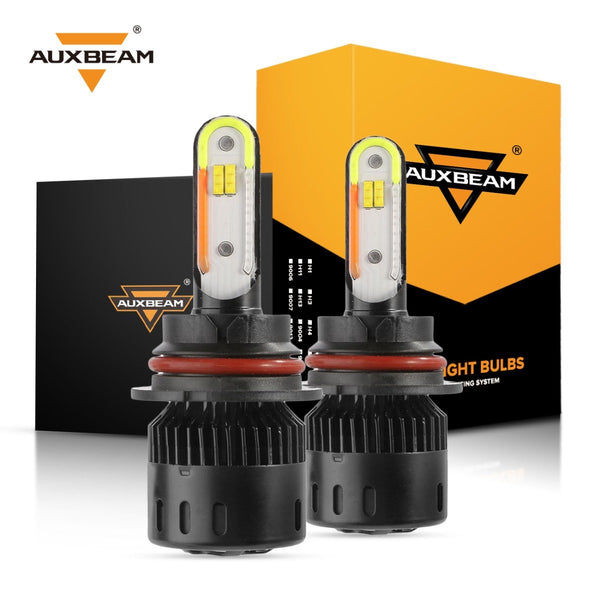 Auxbeam 9006/HB4 RGB LED Headlight Bulb COB Chips Mobile APP Bluetooth Control Daytime Running Lights 5600 Lumens 56W Multi-color Pack of 2 