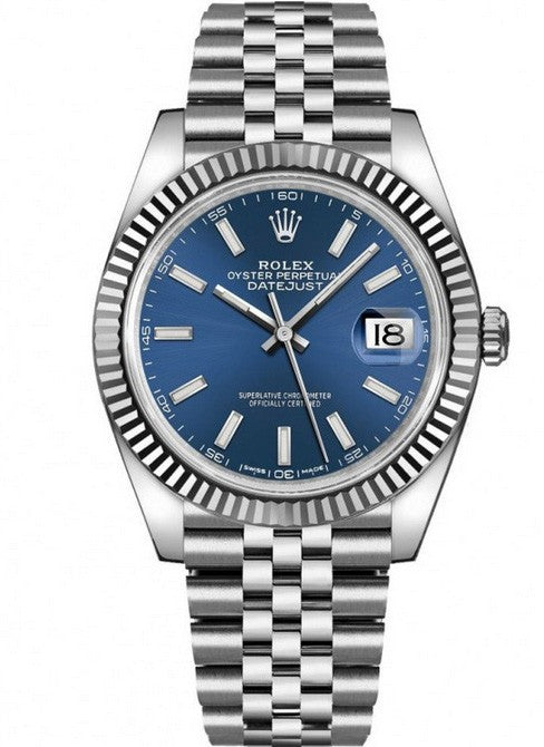 datejust 41 blue fluted jubilee