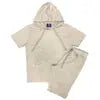 Men's Hoodie short Sleeve 2pc Shorts Set