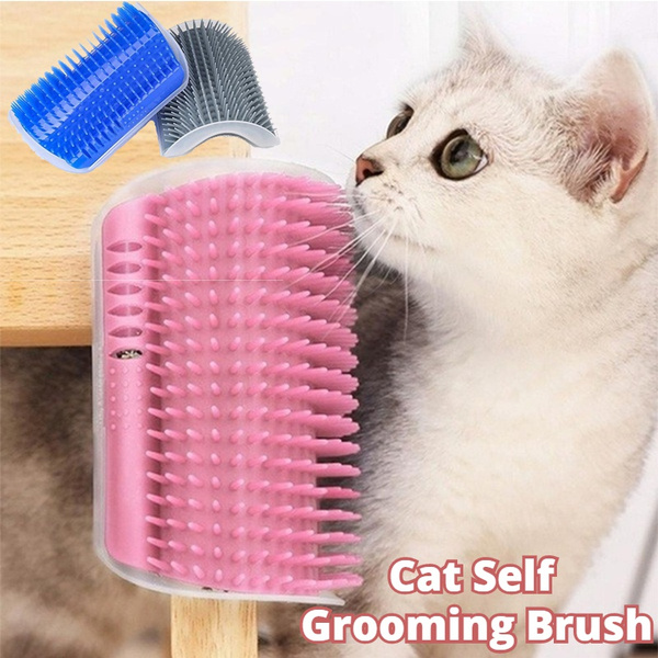 Hooggle 2 Pack Upgraded Version 3.0 Pets Brush Comb Cat Corner Massage Cat Self Groomer Wall Corner Massage Comb Hair for Pet Blue