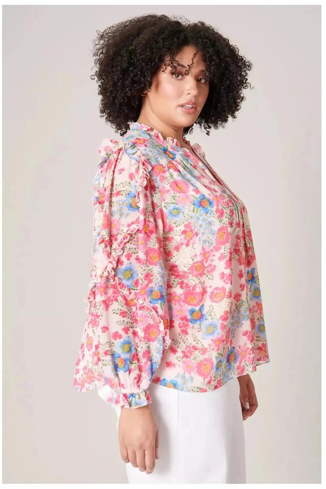 Romantic pastel floral Top