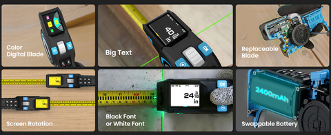 T1 Tomahawk Digital Tape Measure, Pattern mode on the T1 Tomahawk allows  you to split up a repeating pattern and utilize the green laser to indicate  the given measurement!