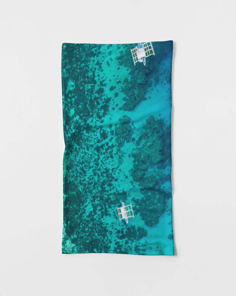 Headband & womens activewear for fitness, yoga, gym, running in ocean blue & tropical design on sale now