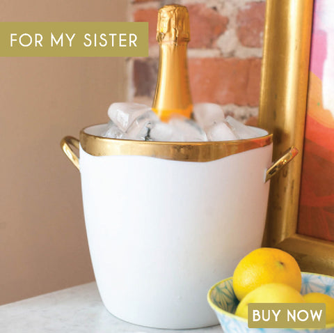 Lorraine Gold Rimmed Ice Bucket