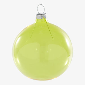 Clear Yellow Glass Ball Ornament