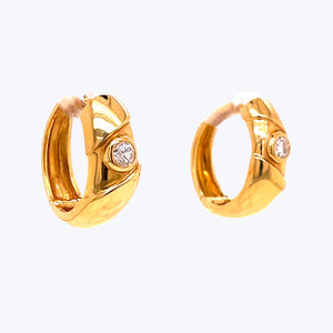 Gold Diamond Hoop Earrings Default Title