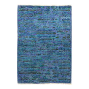 Vibrance, One-of-a-Kind Hand-Knotted Area Rug  - Purple, 4' 2" x 5' 10" Default Title
