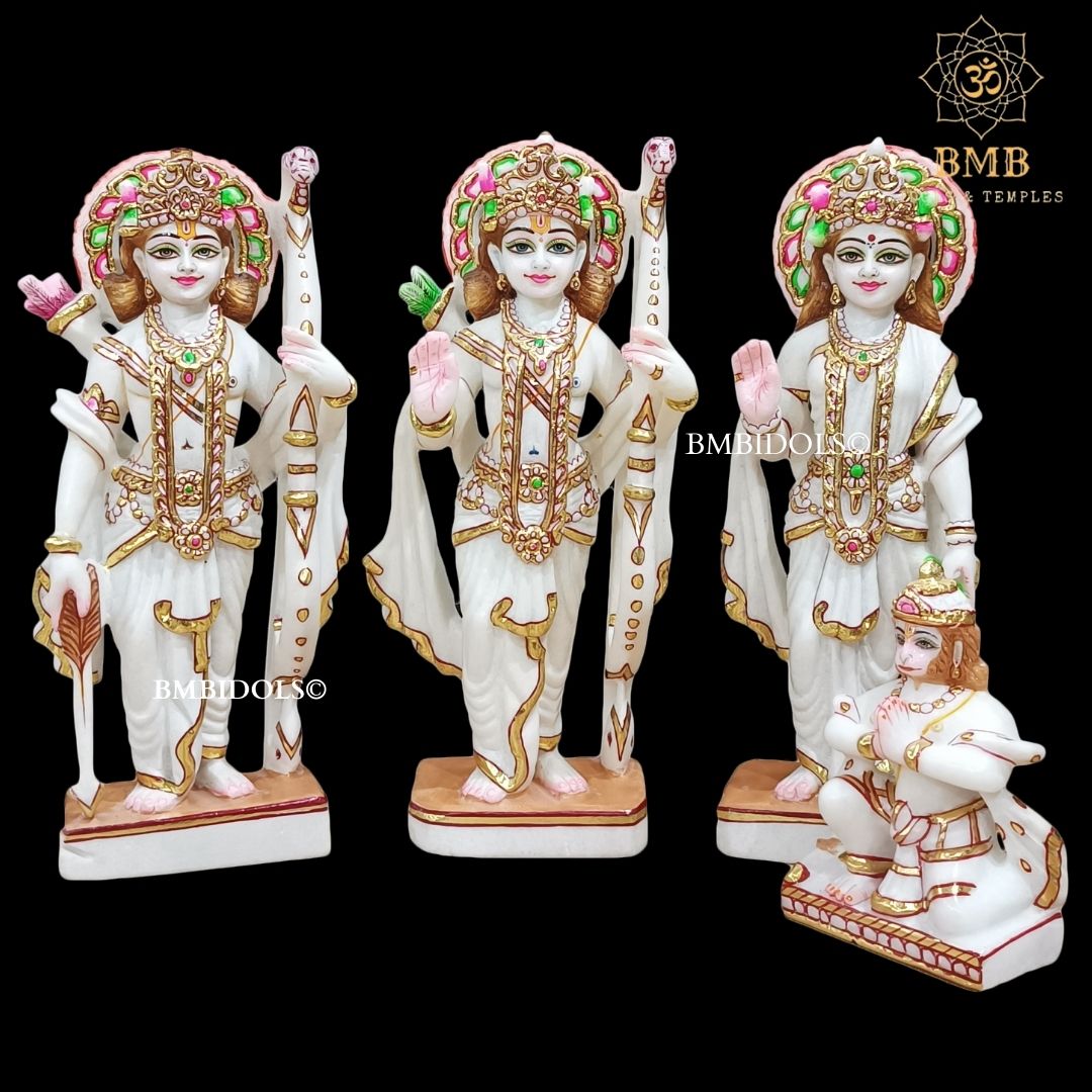 Marble Ram Darbar Statue in White Makrana Marble in 12inches ...