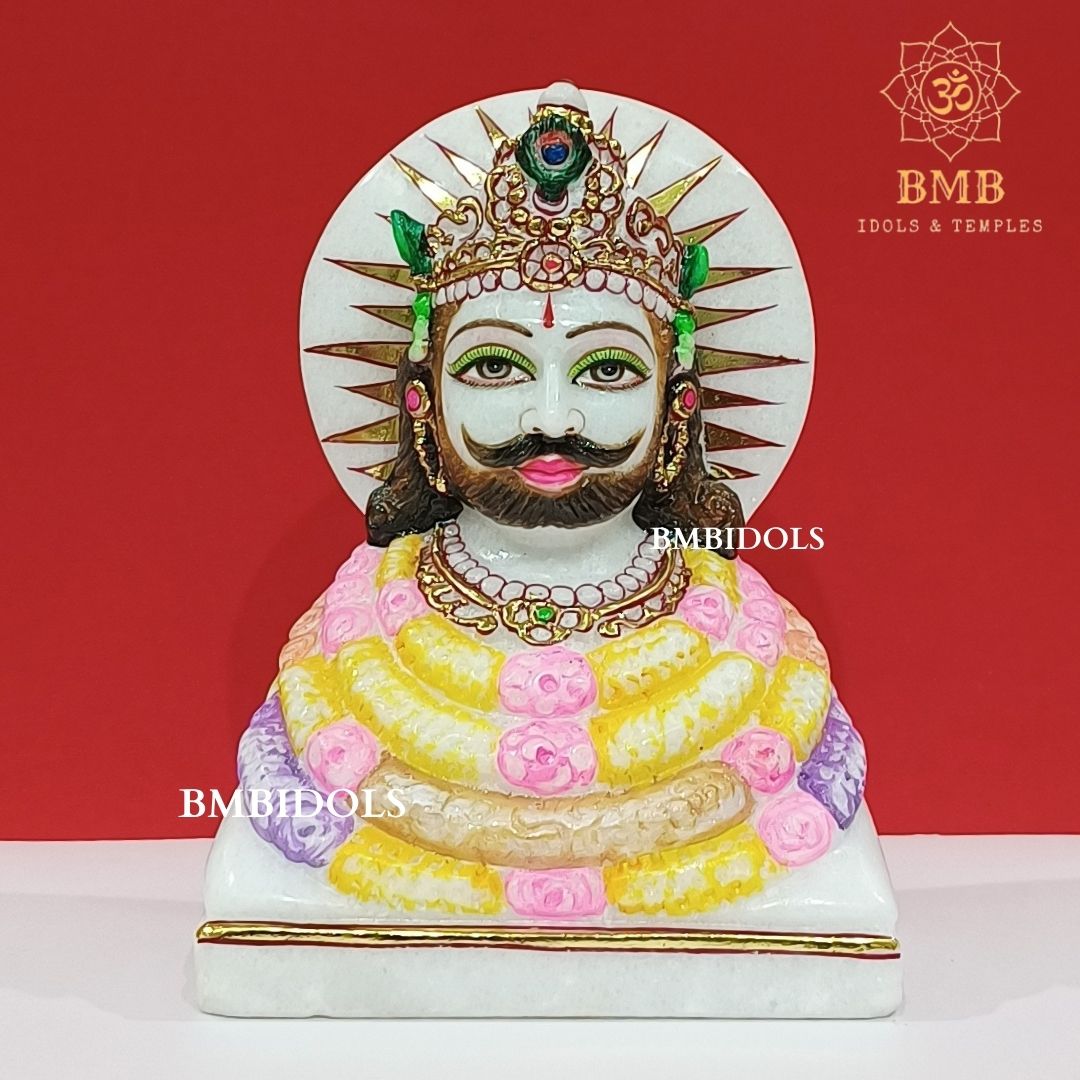 Marble Khatu Shyam Baba Statue made in Natural white Marble in ...