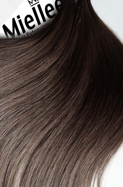 Medium Ash Brown Balayage Weave Silky Straight Remy Human Hair