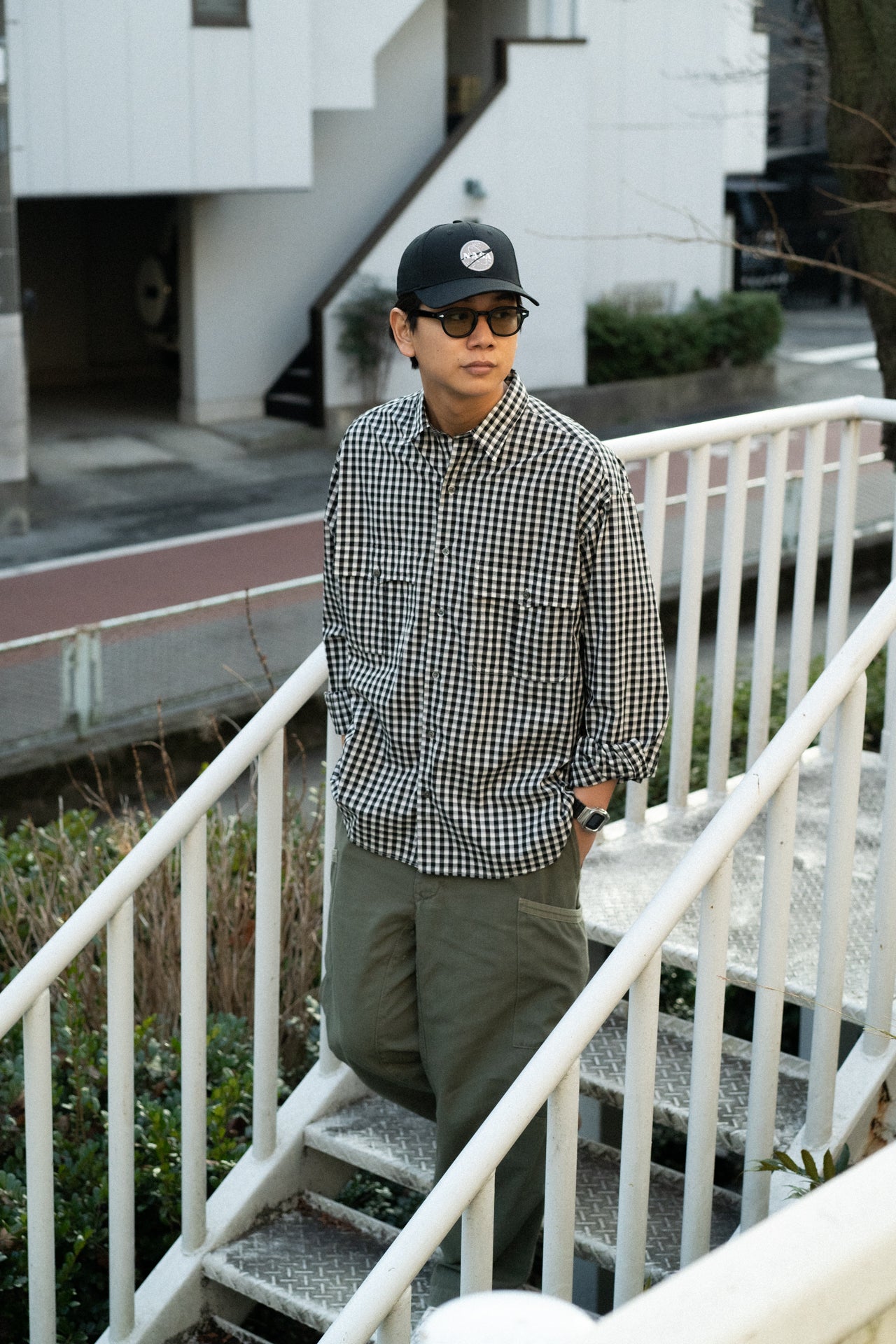 22SS ROLL UP GINGHAM CHECK SHIRT(BLACK) - www.top4all.pl