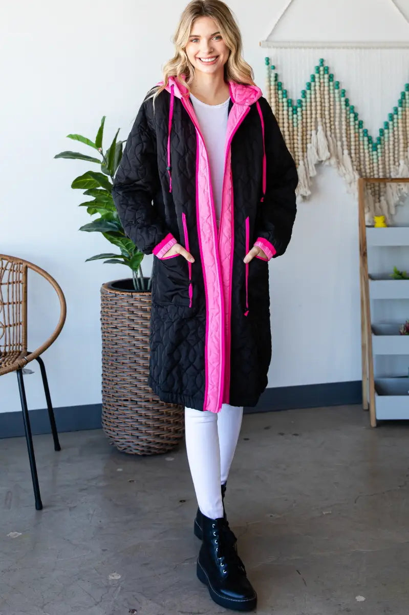 Lite Quilted Hooded Long Coat