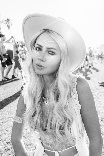 Sarah Loven Coachella Festival Style 2016 GLO TATTS white temporary Tattoos metallic