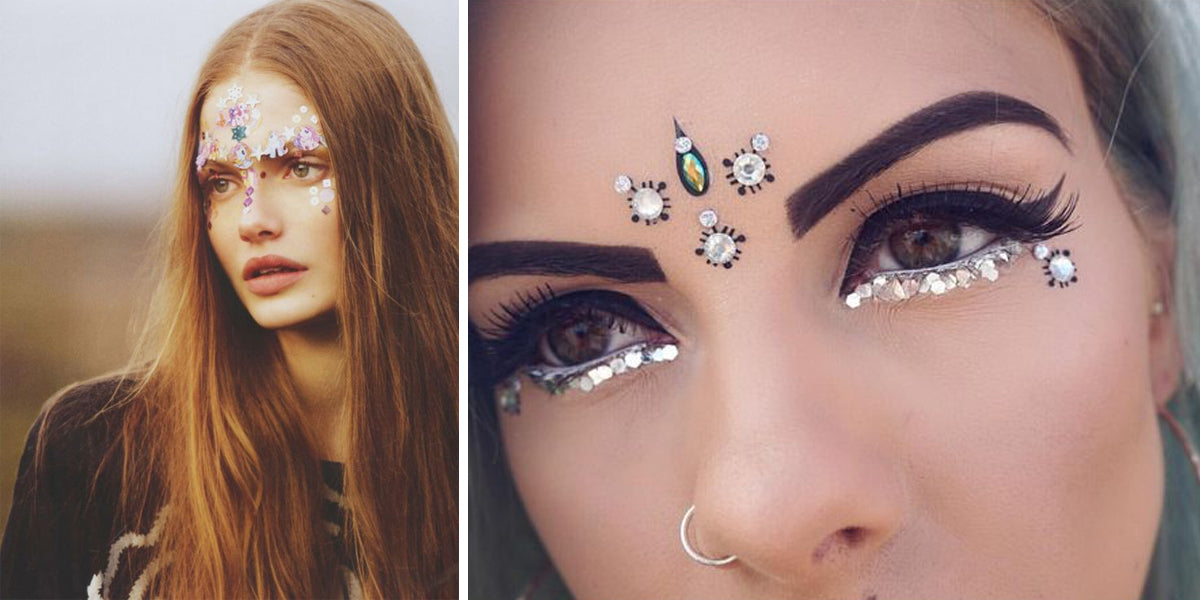 Glow in the Dark Glitter festival fun style fashion bindi face gem