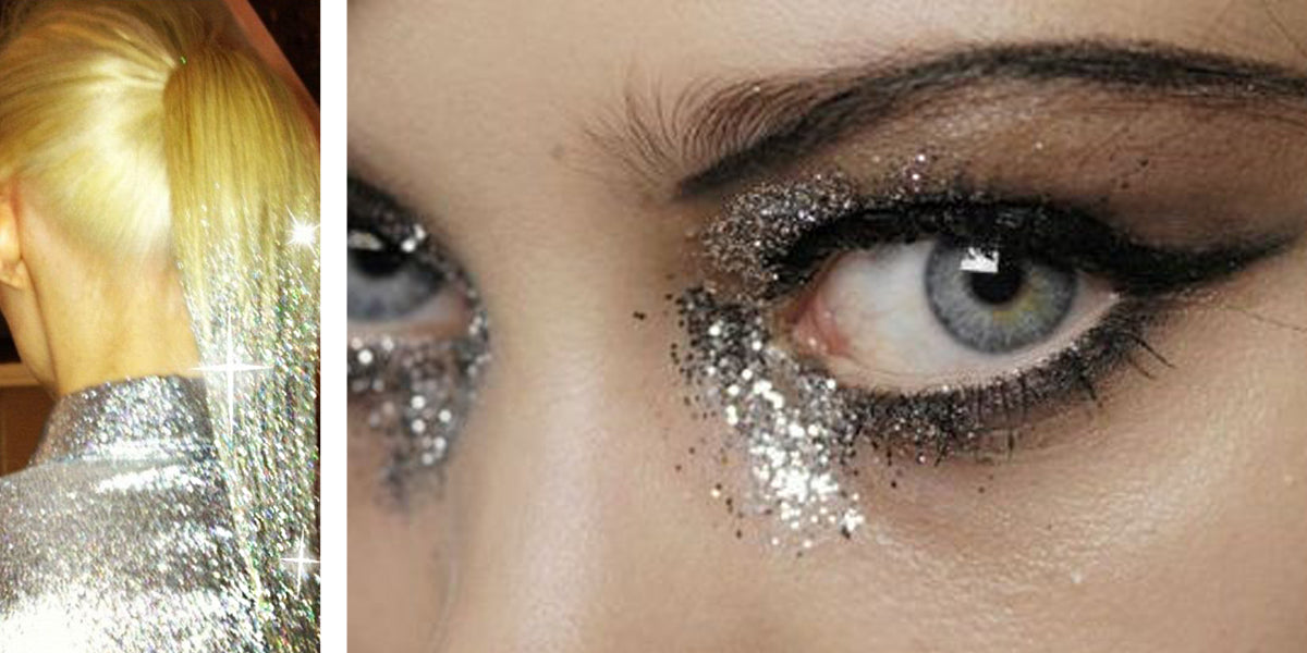 Glow in the Dark Glitter silver hair eye liner